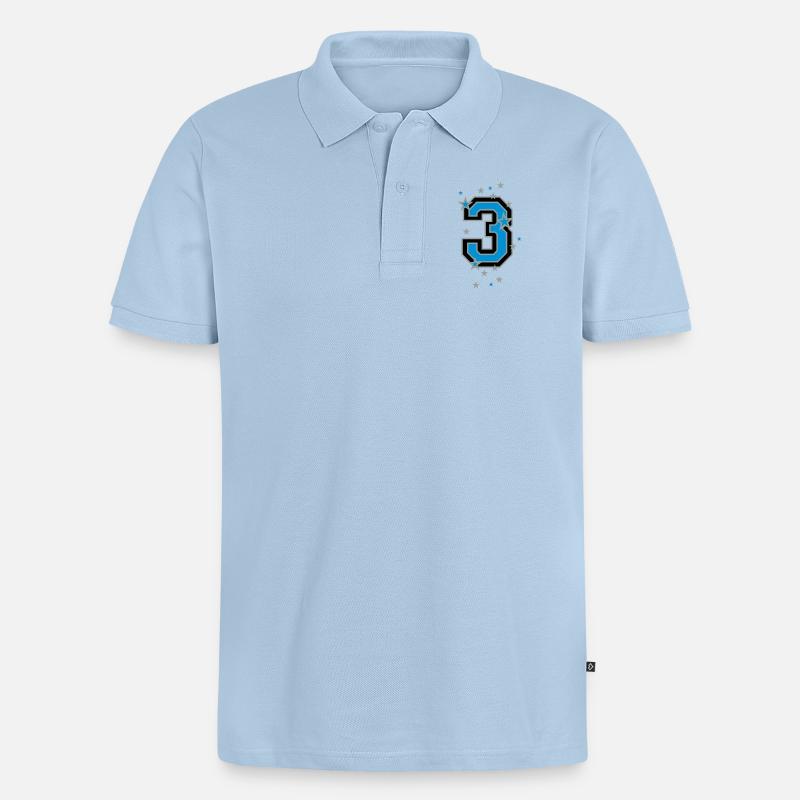 Nummer Eins 1 - Männer Premium Bio Polo Shirt - Hellblau