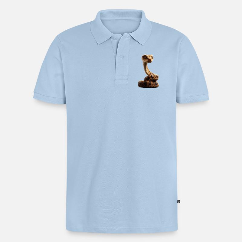 Schlange Python Kobra Klapperschlange Schlangen - Männer Premium Bio Polo Shirt - Hellblau