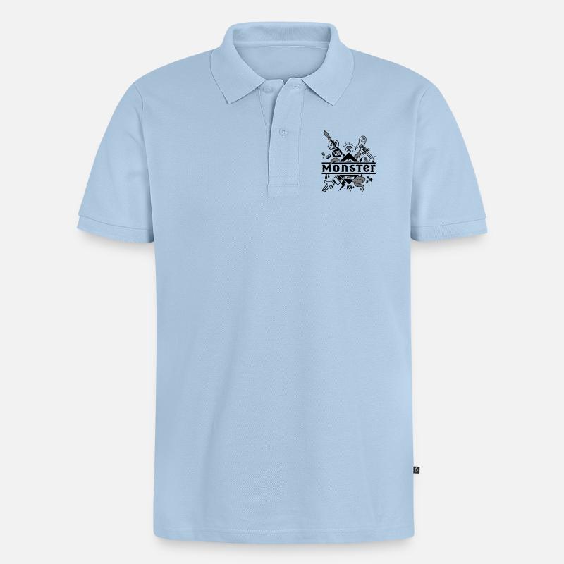 sample - Männer Premium Bio Polo Shirt - Hellblau
