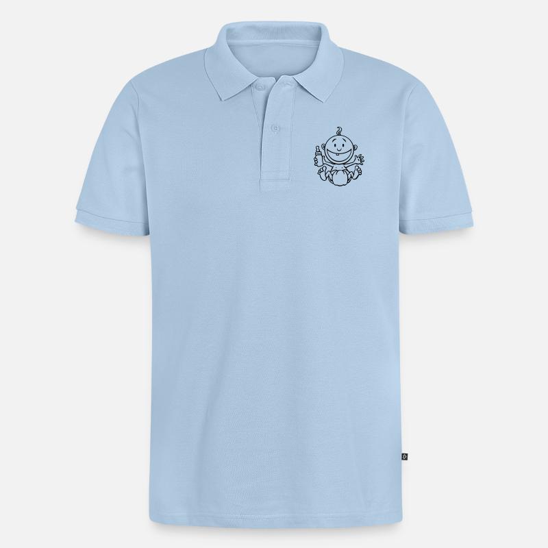 Le bébé rit. - Polo bio Premium Homme - bleu clair