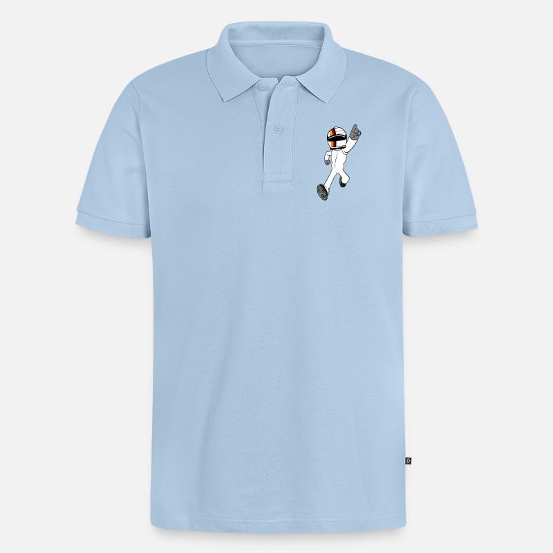 Pilote de course - Polo bio Premium Homme - bleu clair