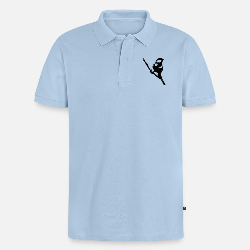 Der Spatz - Männer Premium Bio Polo Shirt - Hellblau