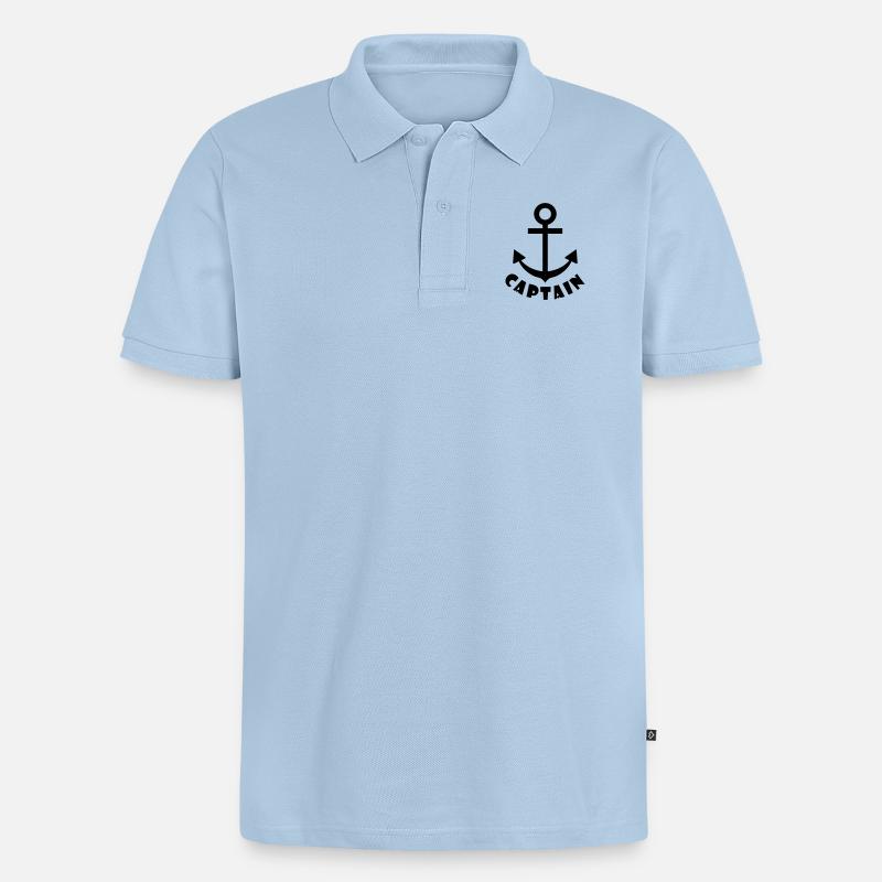 captain - Männer Premium Bio Polo Shirt - Hellblau