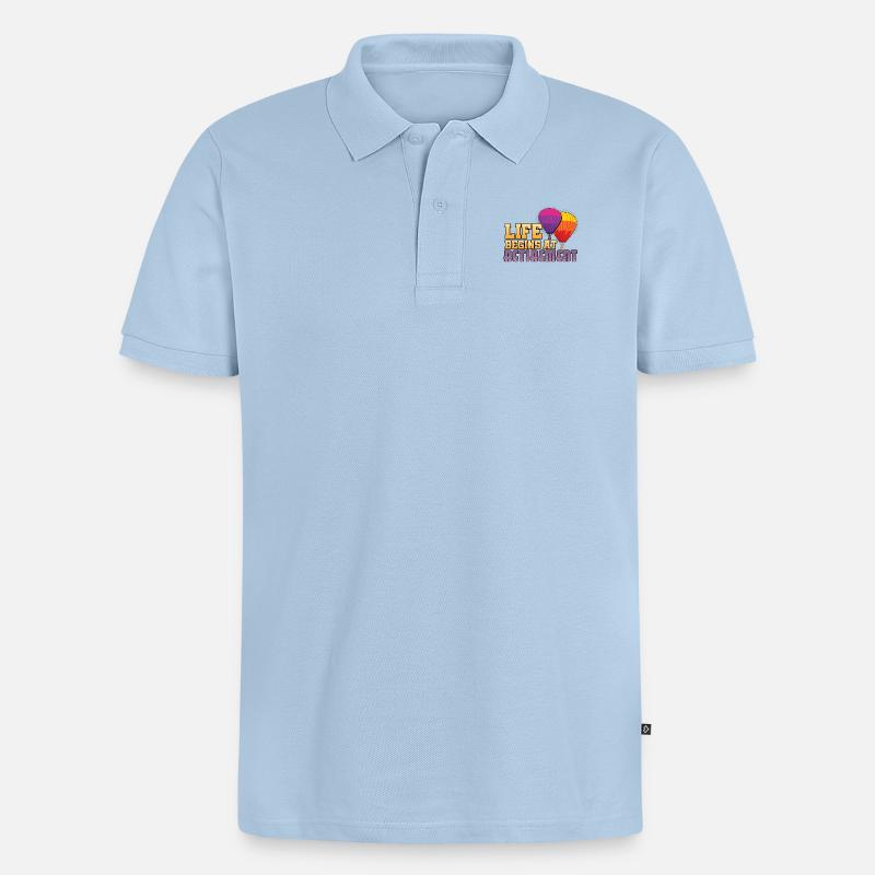Das Leben beginnt im Ruhestand - Männer Premium Bio Polo Shirt - Hellblau