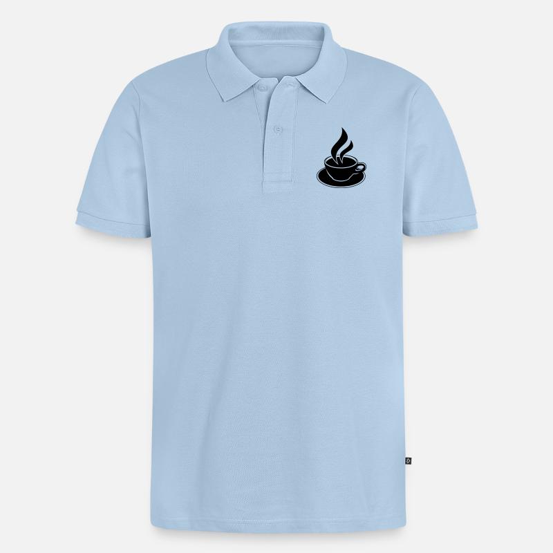 Coffee Cup Design - Männer Premium Bio Polo Shirt - Hellblau