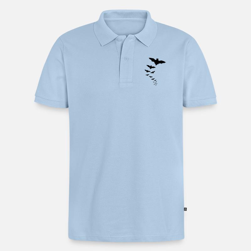 fledermaus - Männer Premium Bio Polo Shirt - Hellblau