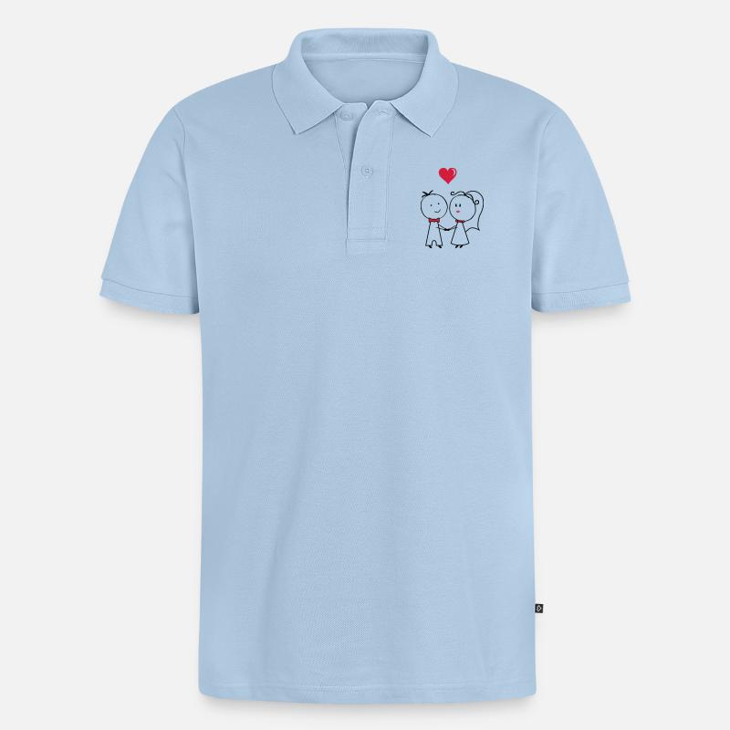ehepaar_2 - Männer Premium Bio Polo Shirt - Hellblau