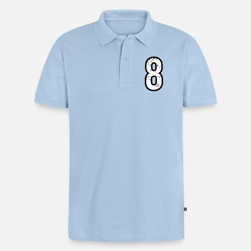 8 - Männer Premium Bio Polo Shirt - Hellblau