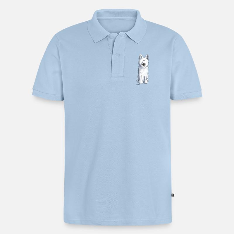Schweizer Schäferhund - Männer Premium Bio Polo Shirt - Hellblau