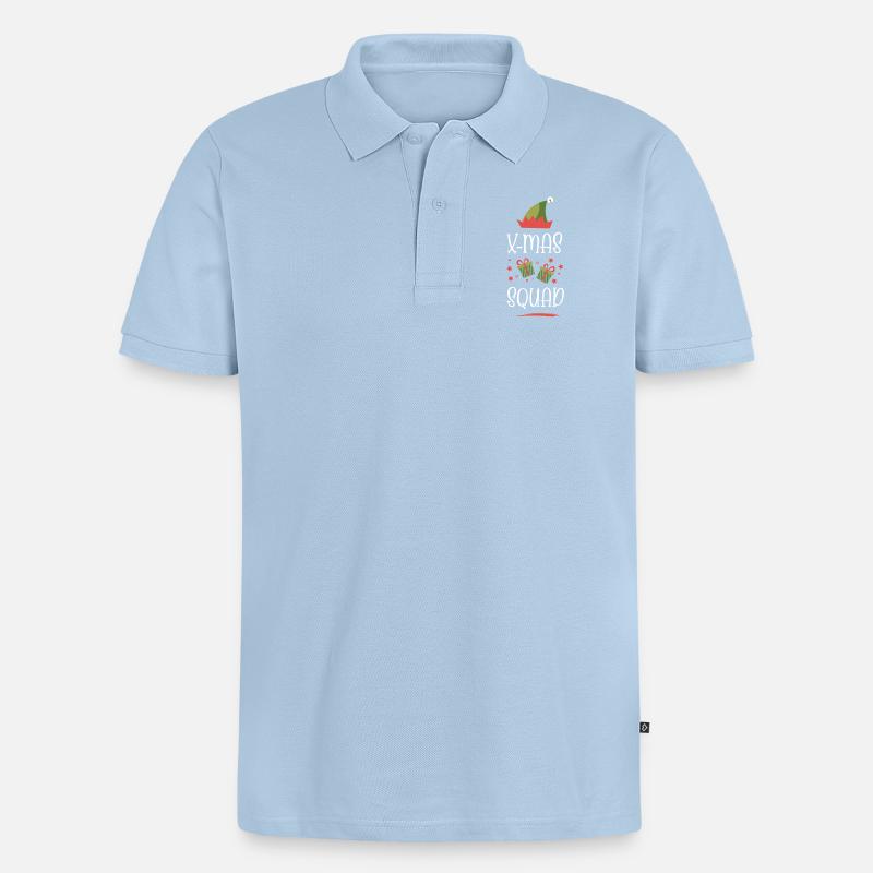 Escouade de Noël - Polo bio Premium Homme - bleu clair