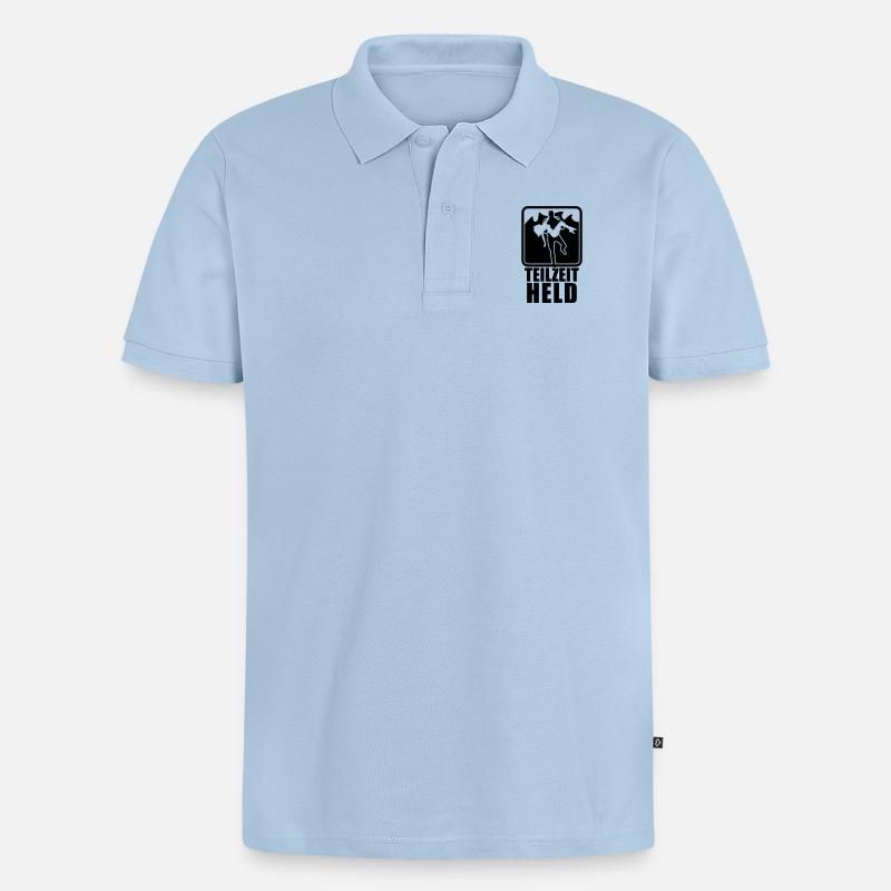 Teilzeit-Held - Männer Premium Bio Polo Shirt - Hellblau
