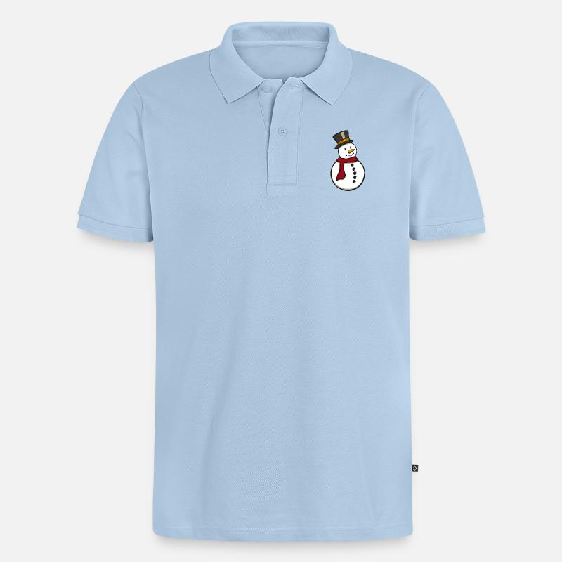 snowman - Männer Premium Bio Polo Shirt - Hellblau