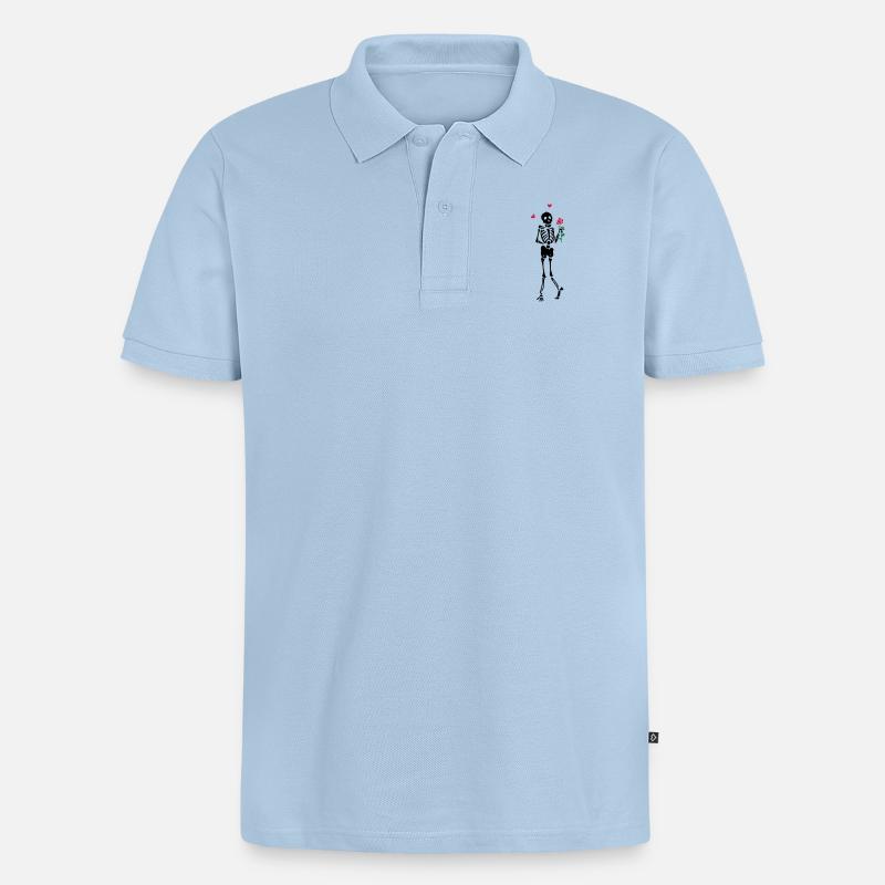 Courting Squelette - Polo bio Premium Homme - bleu clair