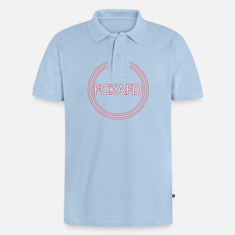 FCK AFD - Männer Premium Bio Polo Shirt - Hellblau