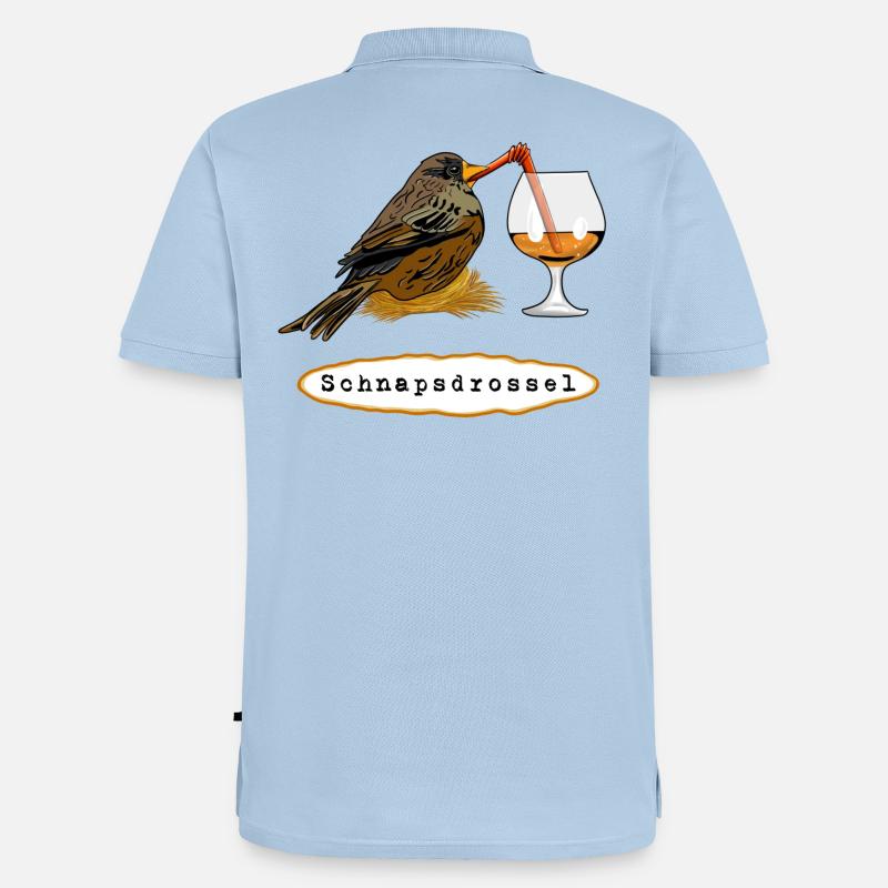 Stößchen! Schnapsdrossel - Männer Premium Bio Polo Shirt - Hellblau