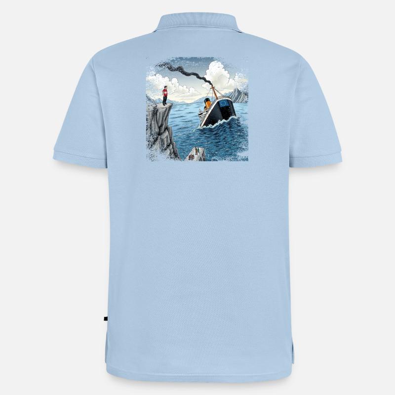 Satire Schweizer Neutralitat - Männer Premium Bio Polo Shirt - Hellblau