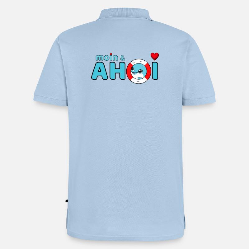 Moin et Ahoy - Polo bio Premium Homme - bleu clair