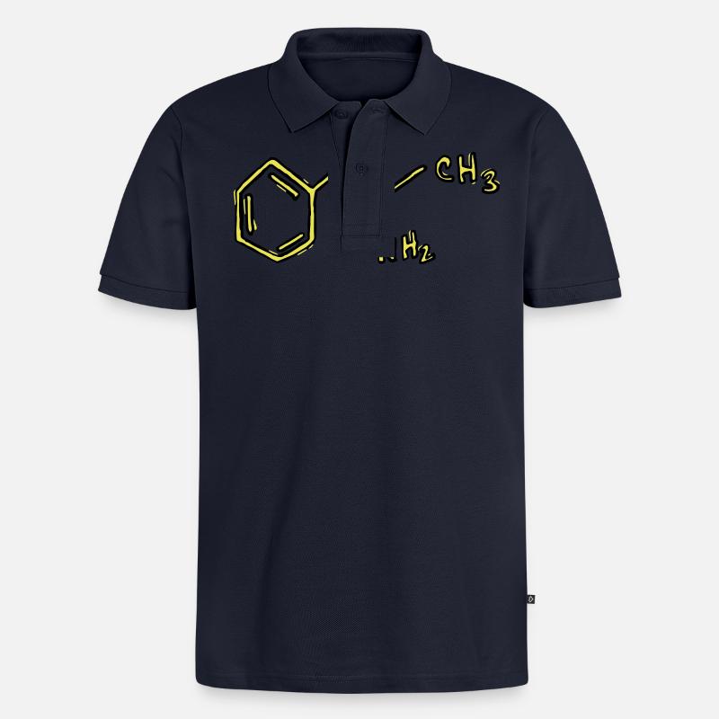 Amphetamin Strukturformel Chemie - Männer Premium Bio Polo Shirt - Navy