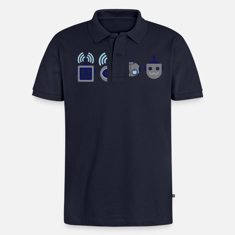 Die Roboter Geeks - Männer Premium Bio Polo Shirt - Navy