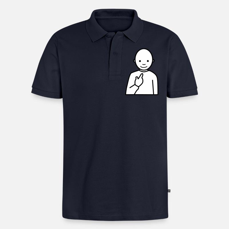 Meme - Witziges, lustiges Männchen - Männer Premium Bio Polo Shirt - Navy
