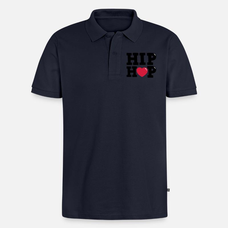 I heart Hip Hop - Männer Premium Bio Polo Shirt - Navy