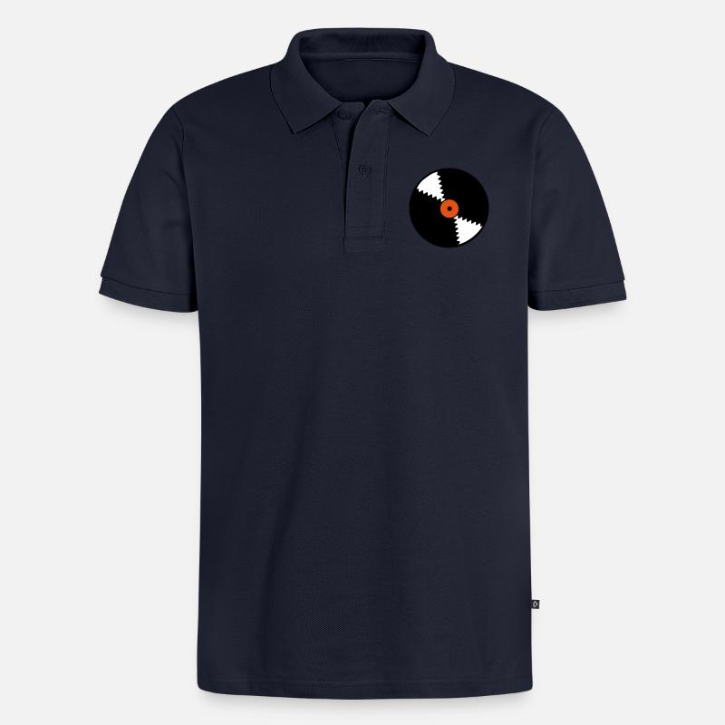 Schallplatten symbol - Männer Premium Bio Polo Shirt - Navy
