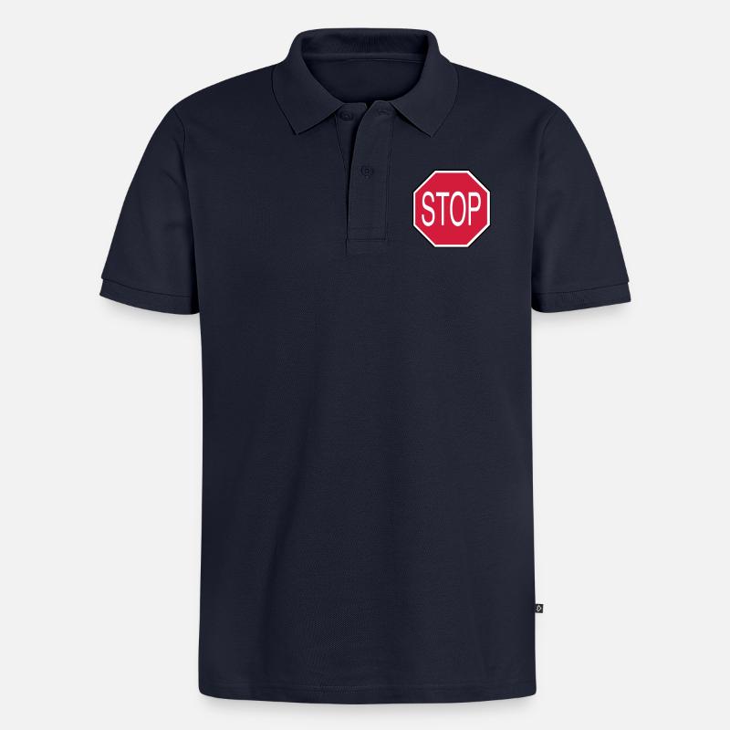 Stop! - Polo bio Premium Homme - bleu marine