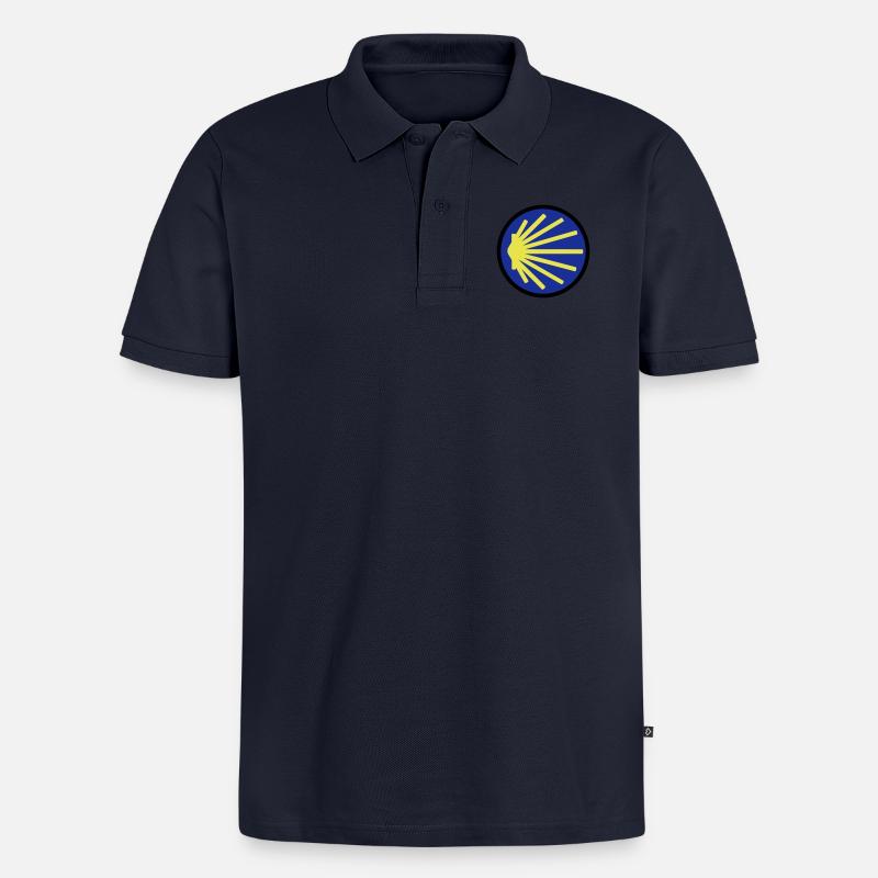 jakobsweg rund - Männer Premium Bio Polo Shirt - Navy