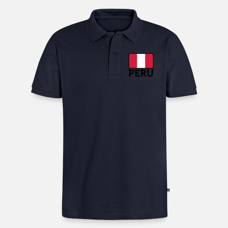 Drapeau national du Pérou - Polo bio Premium Homme - bleu marine