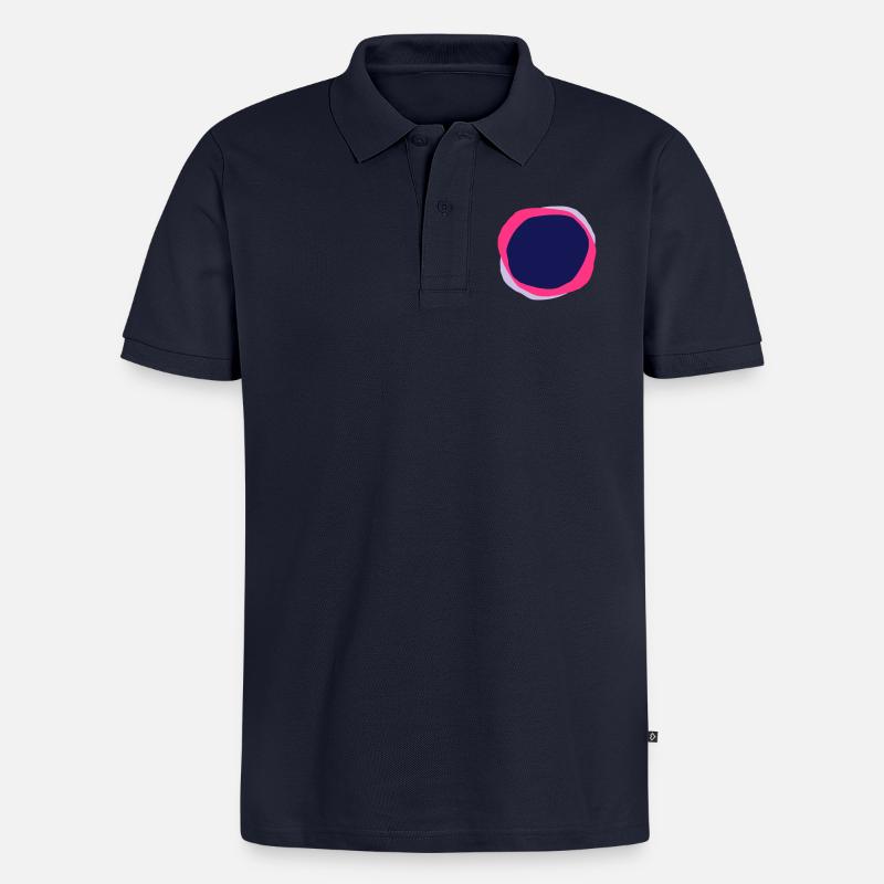 cercles psychédéliques - Polo bio Premium Homme - bleu marine