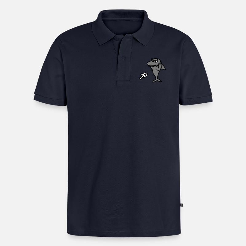 hungry_shark - Männer Premium Bio Polo Shirt - Navy
