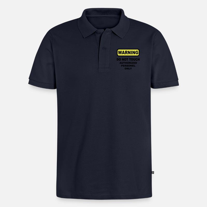 warning humor - Polo bio Premium Homme - bleu marine