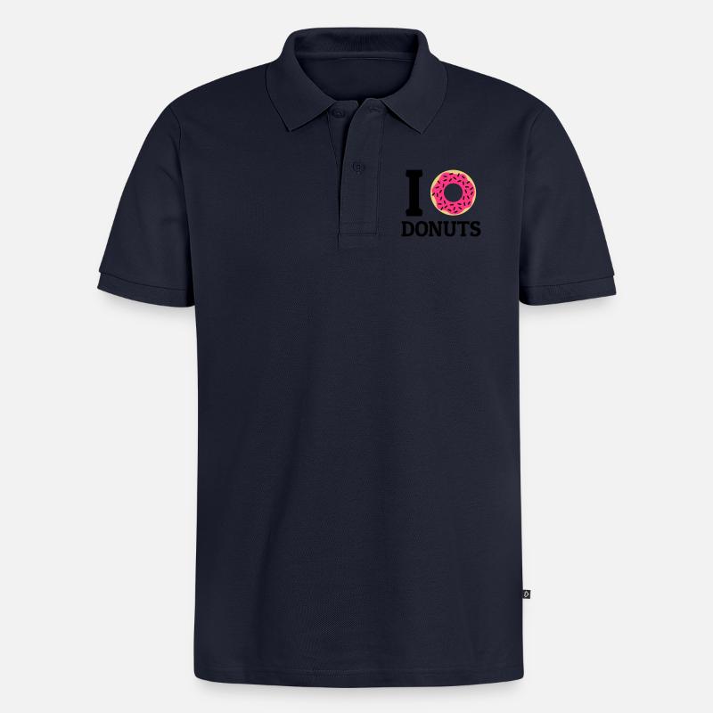 I love donuts - Männer Premium Bio Polo Shirt - Navy