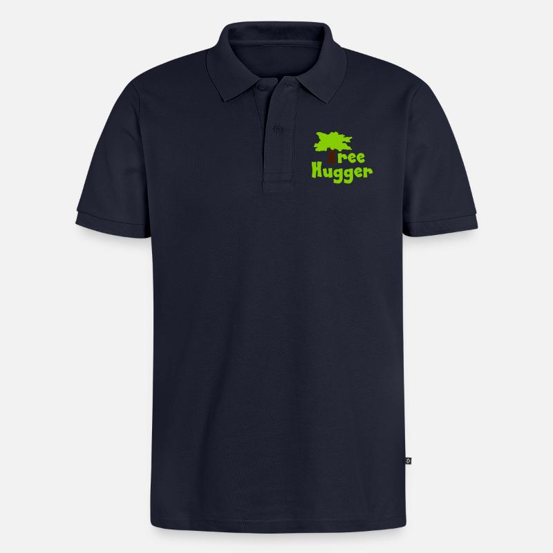 Étreinte d’arbre - Polo bio Premium Homme - bleu marine