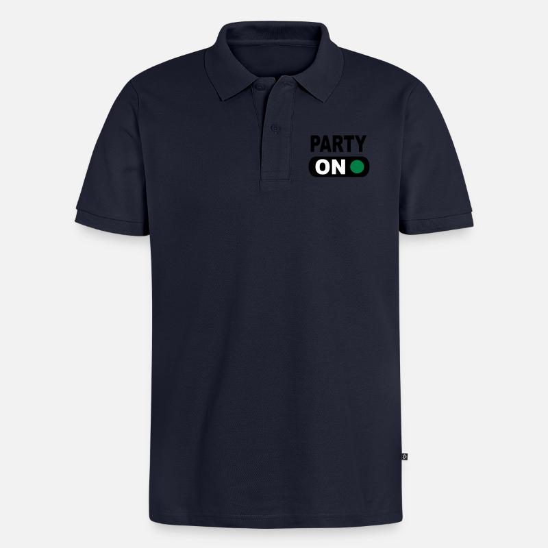 Party - Männer Premium Bio Polo Shirt - Navy