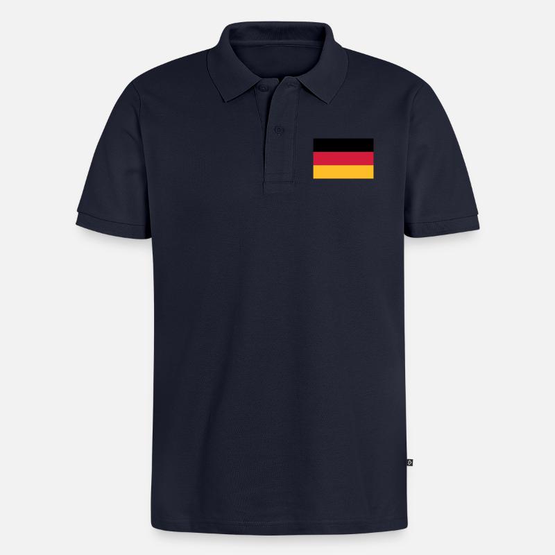 fahne_ger - Männer Premium Bio Polo Shirt - Navy