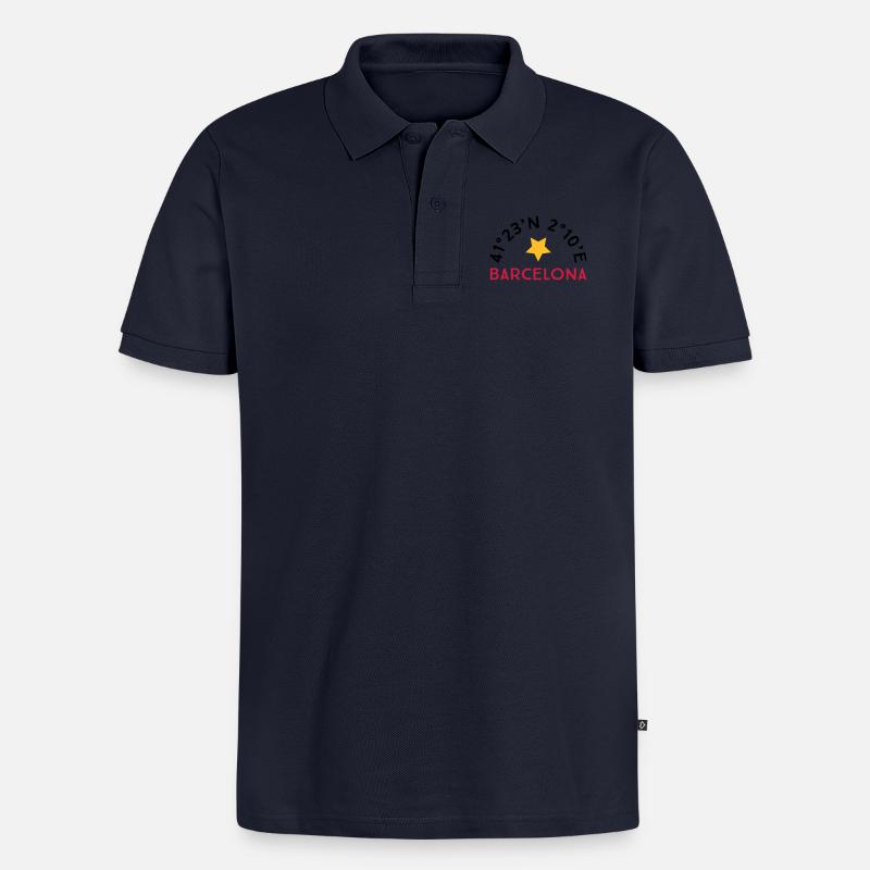 Barcelone - Polo bio Premium Homme - bleu marine