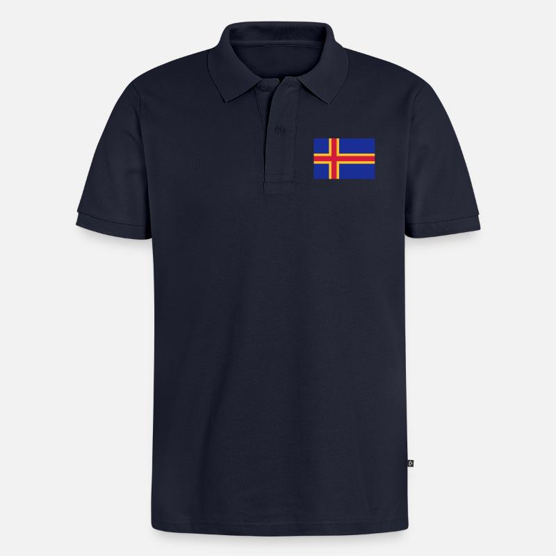 drapeau_aland - Männer Premium Bio Polo Shirt - Navy