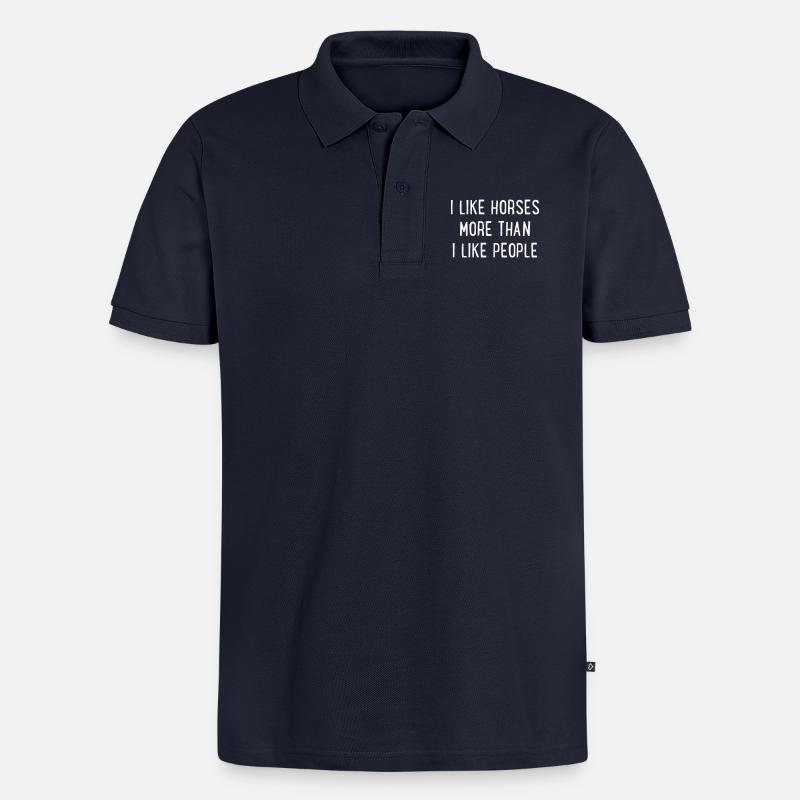Pferde - Männer Premium Bio Polo Shirt - Navy