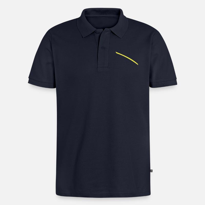 Dash jaune - Polo bio Premium Homme - bleu marine