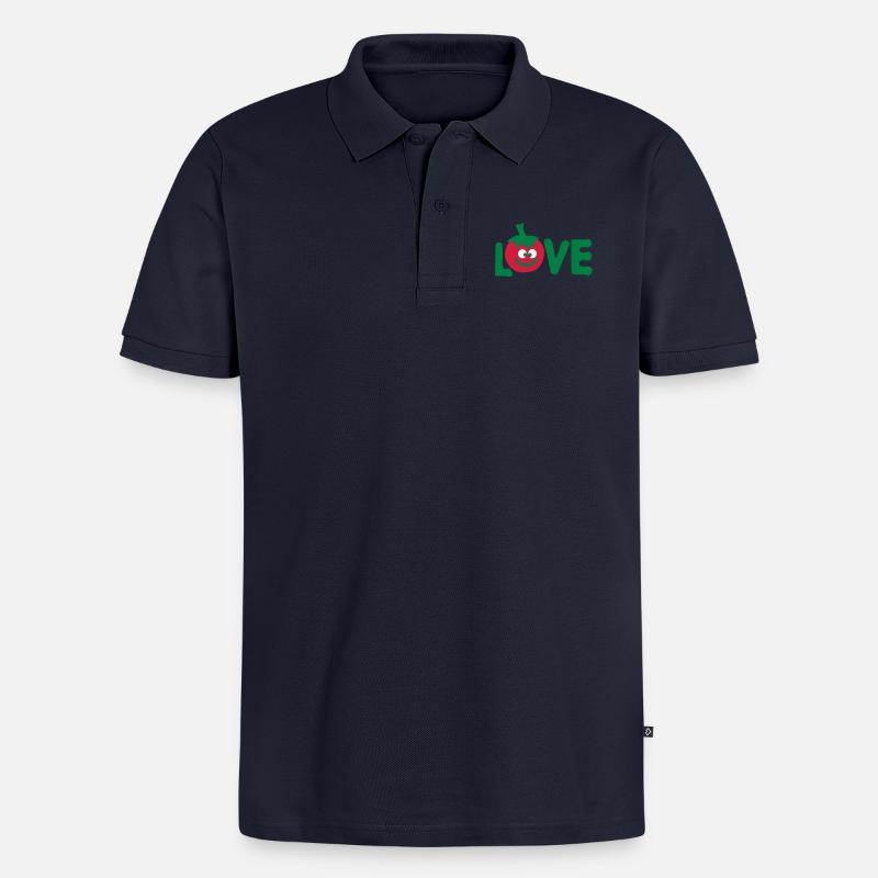 Amour tomate - Polo bio Premium Homme - bleu marine