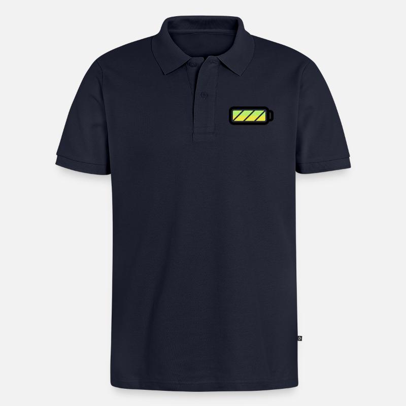 battery - Männer Premium Bio Polo Shirt - Navy