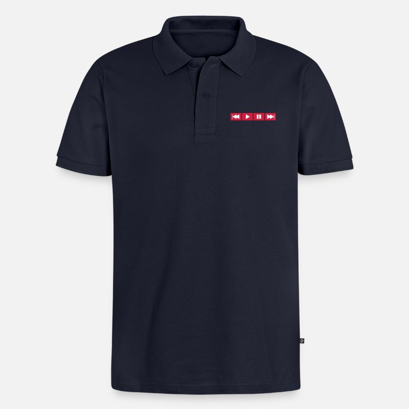 Play Button - Männer Premium Bio Polo Shirt - Navy