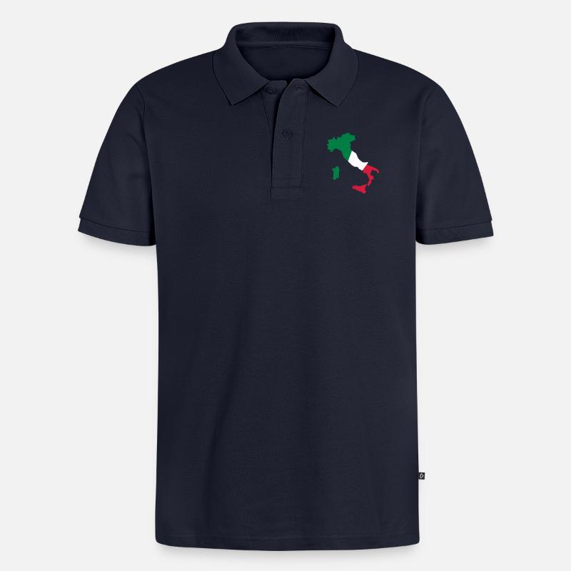 Italien - Männer Premium Bio Polo Shirt - Navy