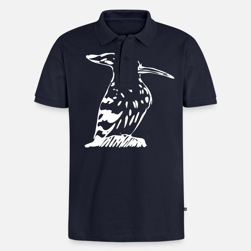 Oiseau Hoopoe-like - Polo bio Premium Homme - bleu marine