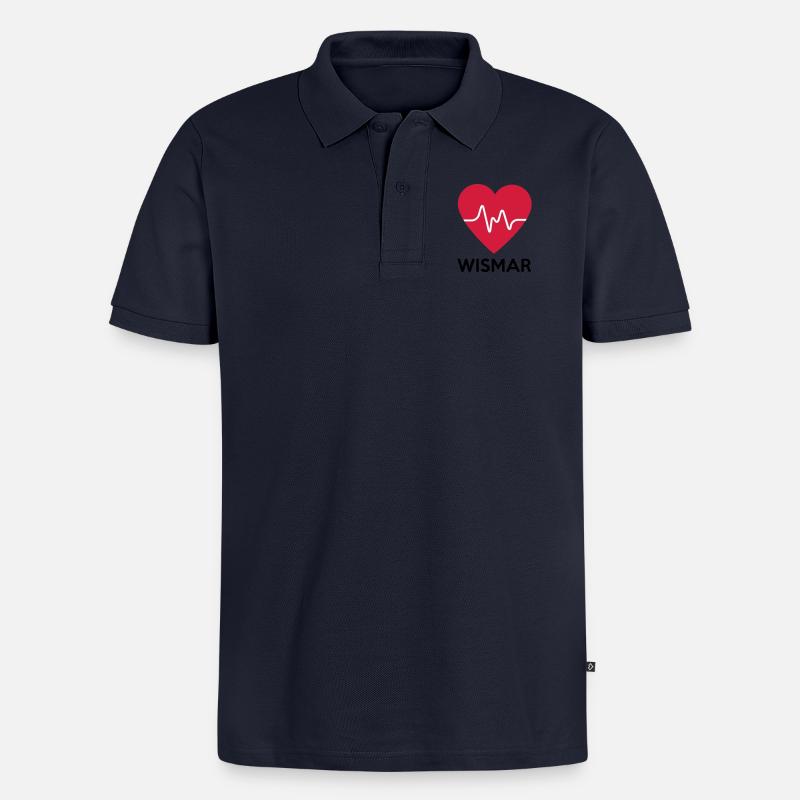coeur Wismar - Polo bio Premium Homme - bleu marine