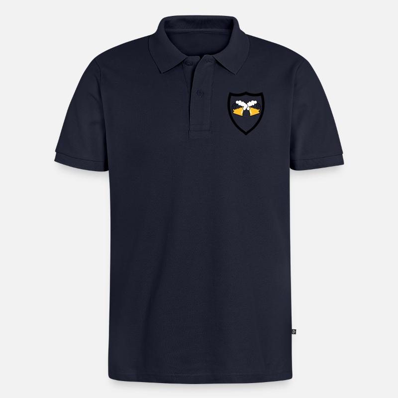 Bier Emblem 3c - Männer Premium Bio Polo Shirt - Navy