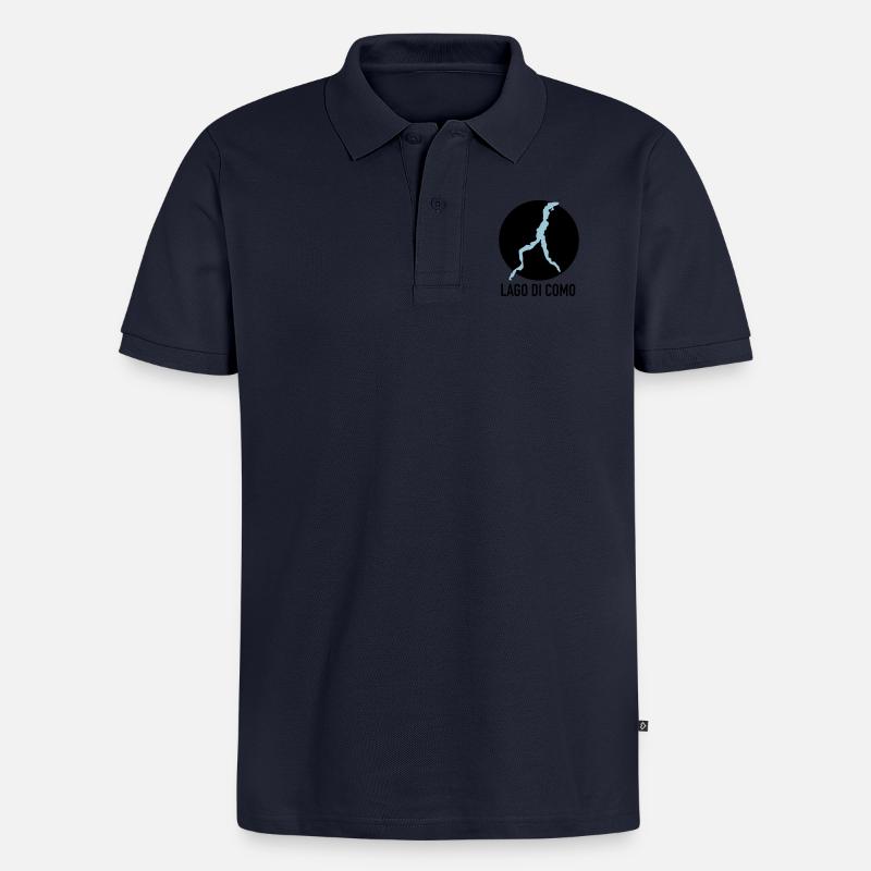 LAGO DI COMO - Comer See - Männer Premium Bio Polo Shirt - Navy