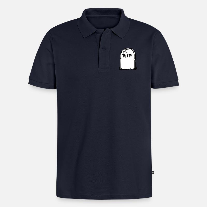 Grabstein - Männer Premium Bio Polo Shirt - Navy