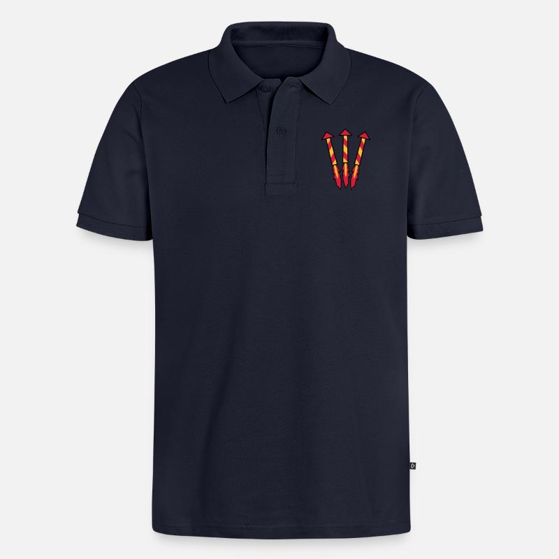 Firework Rockets - Männer Premium Bio Polo Shirt - Navy